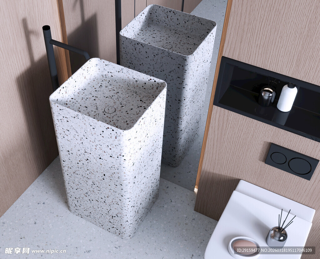 现代简约风石材洗手台