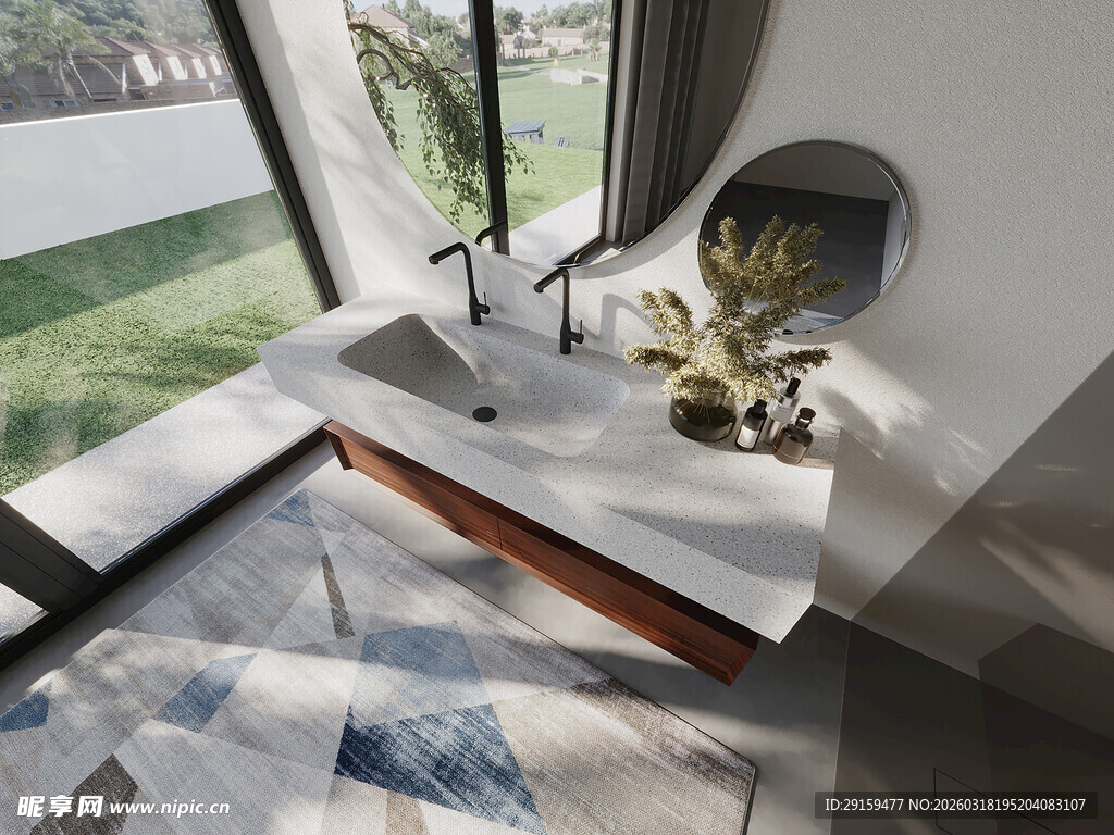 现代简约风格浴室洗手台