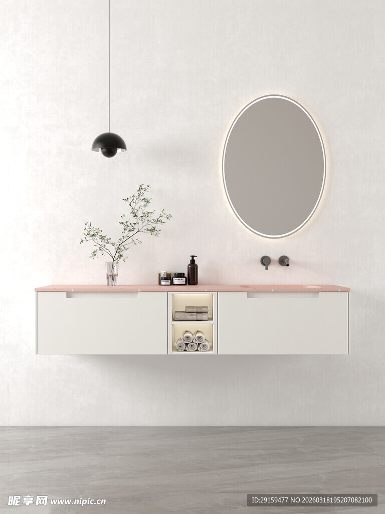 简约现代风浴室梳妆台摆件