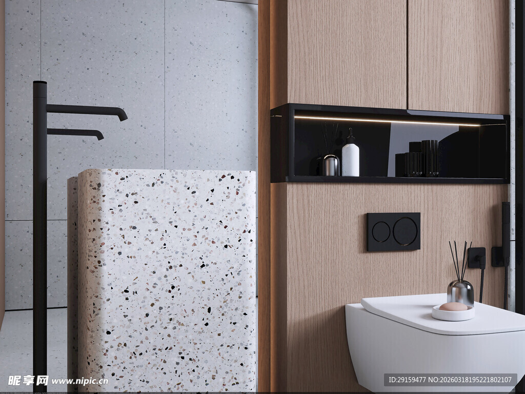 现代简约风浴室洗手台设计