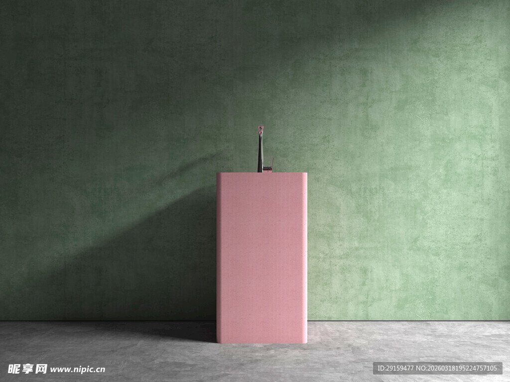 粉色立柱于简约空间