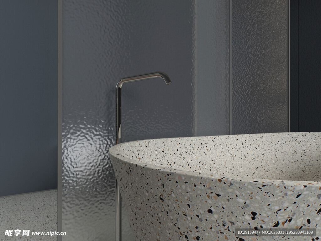 现代水磨石洗手盆设计