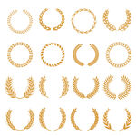 金色麦穗花环装饰图案