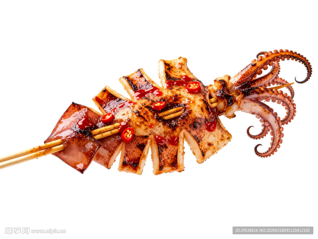 美味烤鱿鱼串