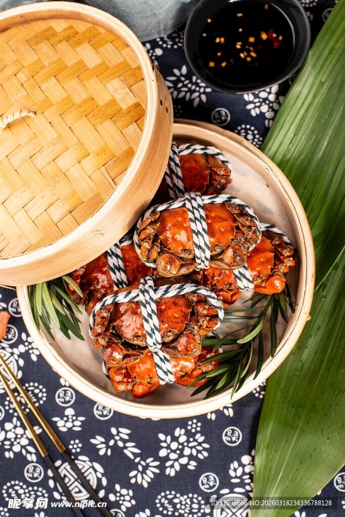 美味蒸笼大闸蟹