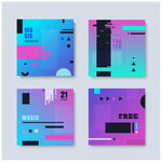 多彩几何风格创意海报设计