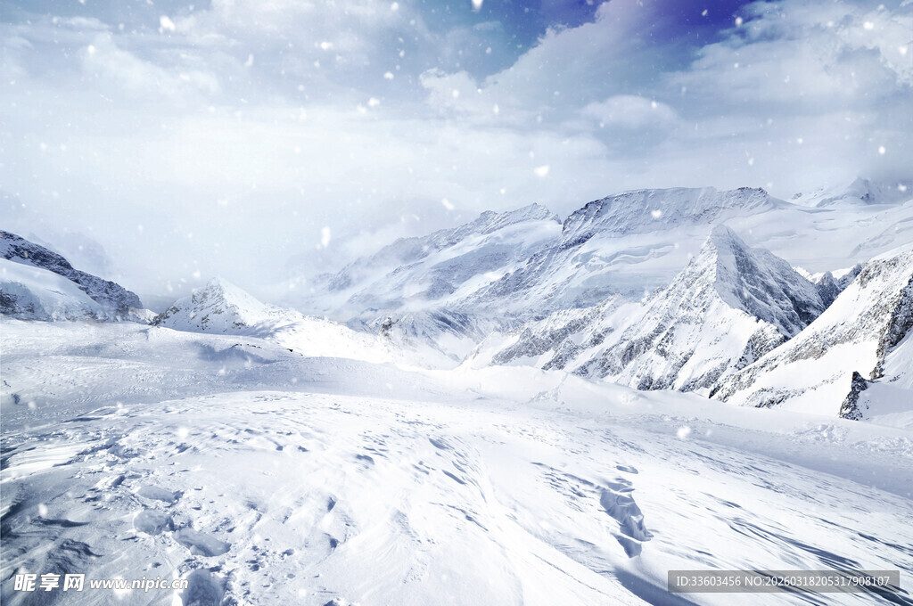 壮丽雪山冰雪景观