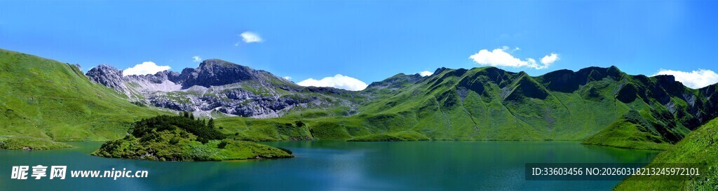 美丽湖山风景图