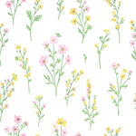 清新手绘花卉无缝图案