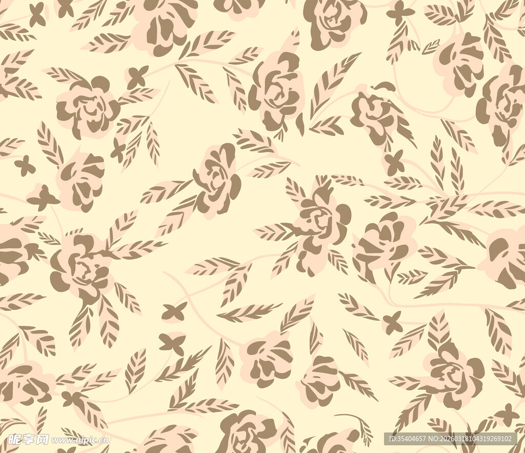 复古花卉图案纹理背景