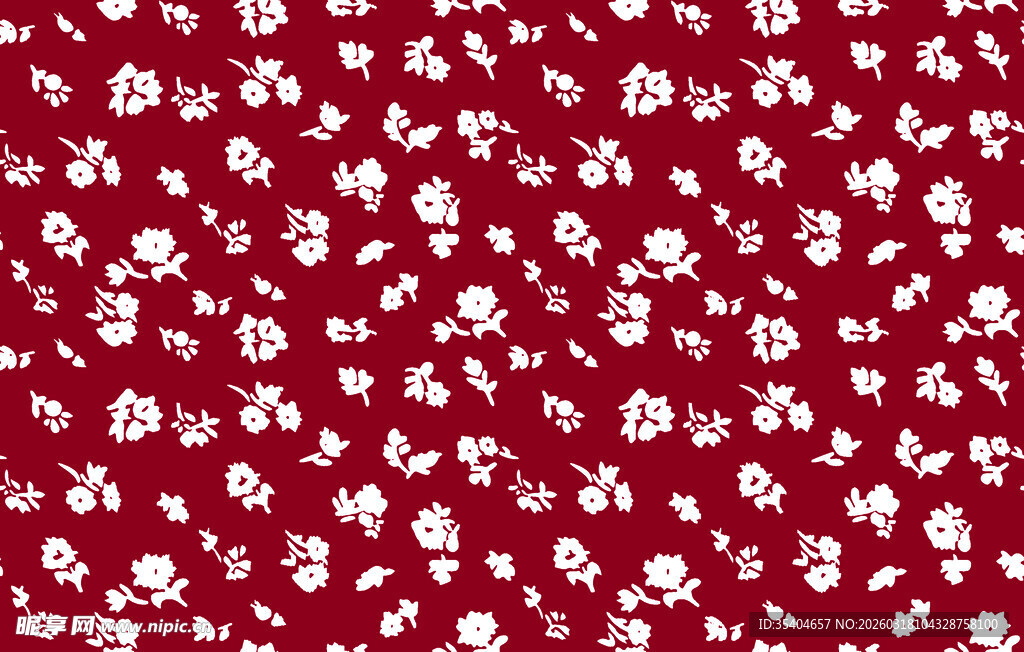 红色碎花布纹图案