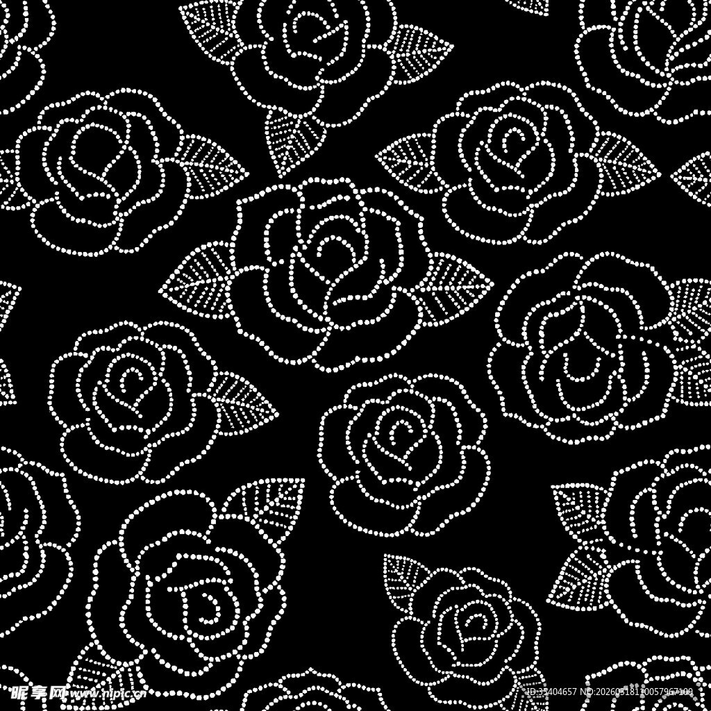 黑白玫瑰图案纹理背景