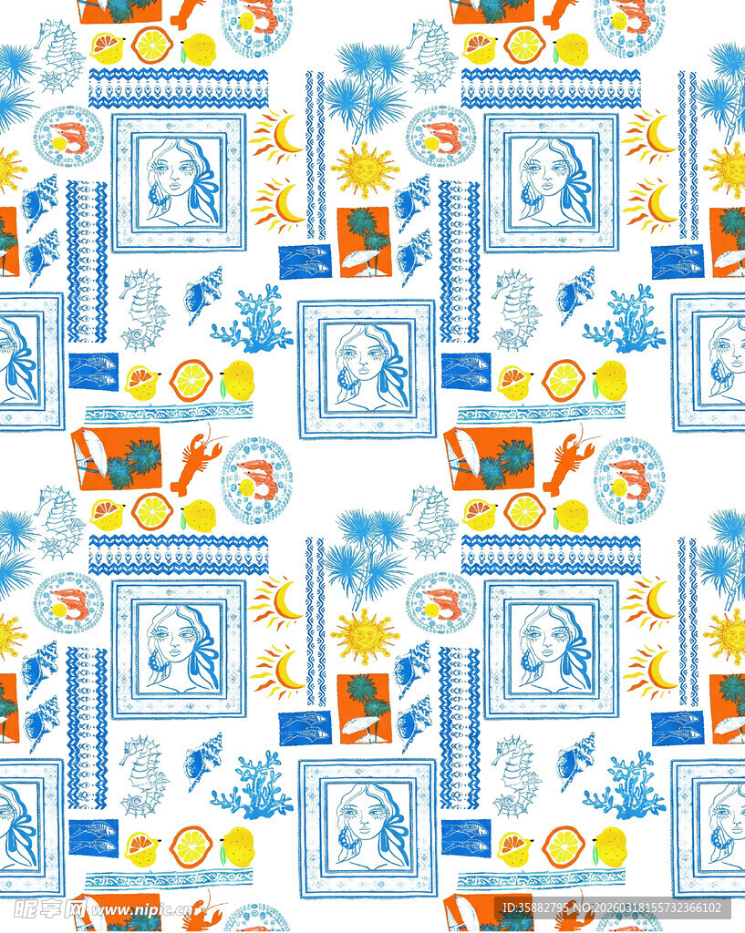 卡通风格几何图案背景