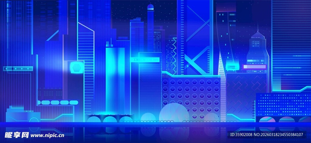 科技感蓝色线条背景画面