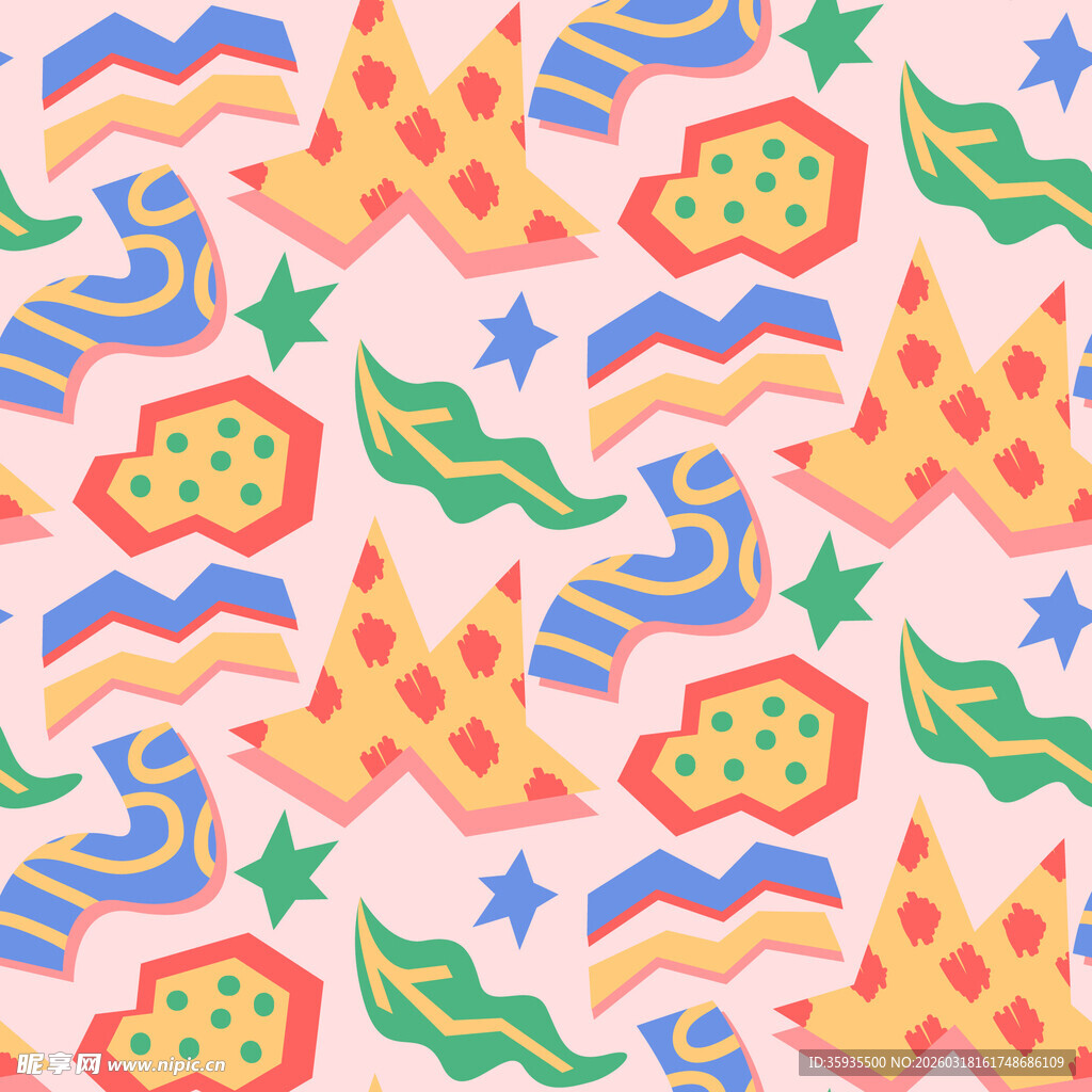 多彩几何图案装饰背景图