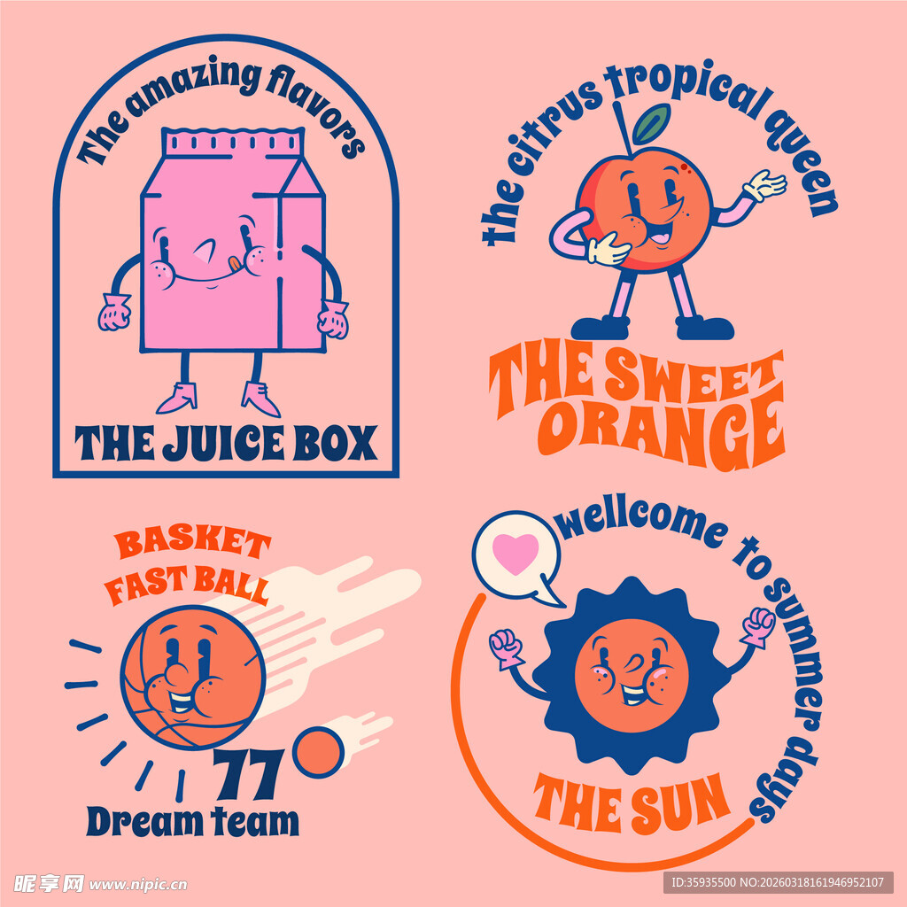 可爱卡通果汁相关logo设计