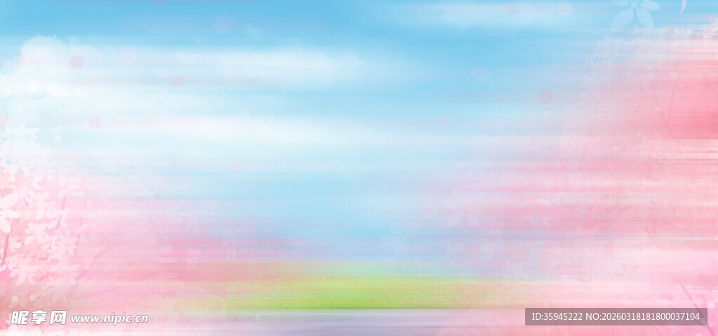 梦幻粉色花海美景