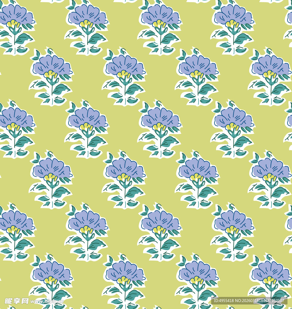 清新花卉图案背景纹理