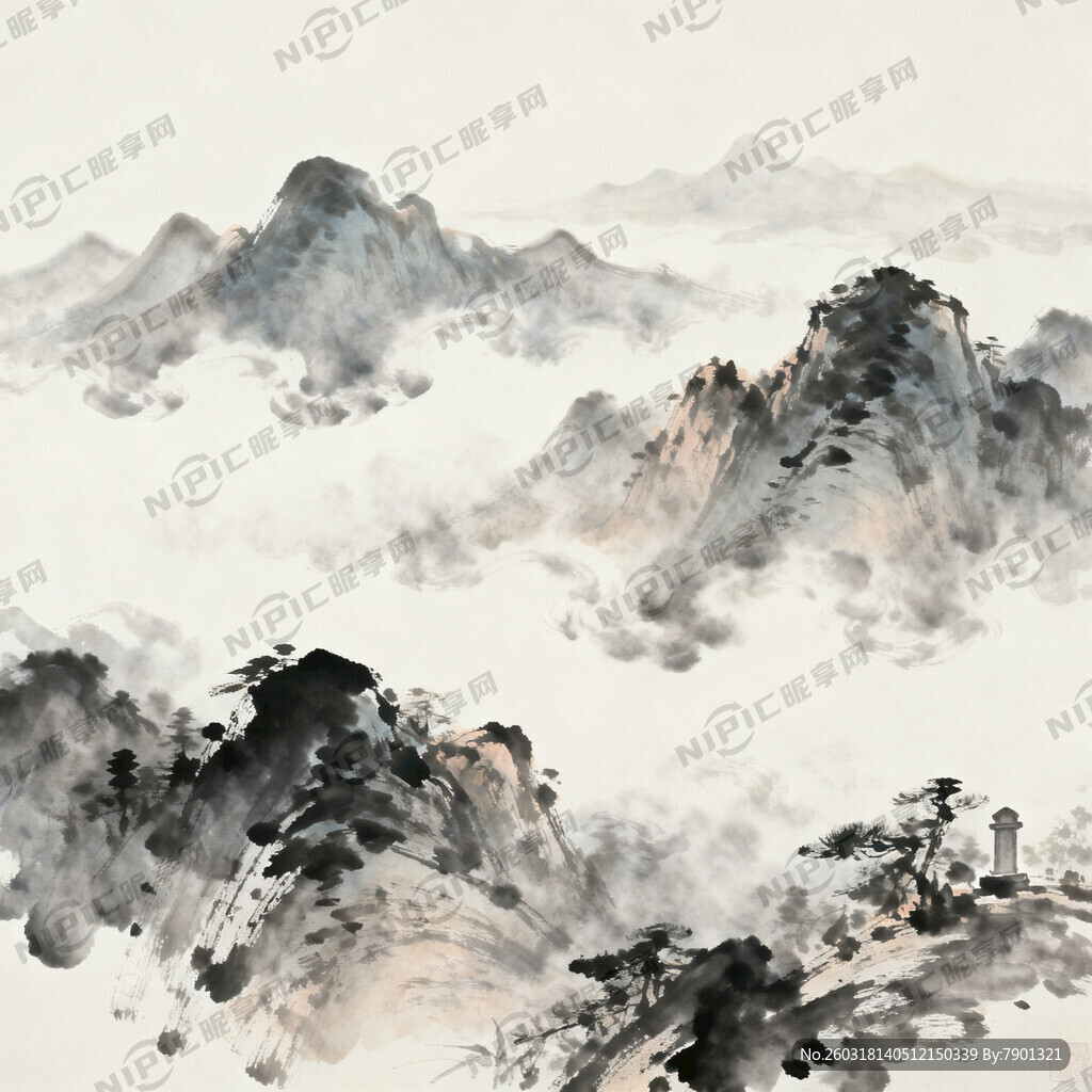 殡葬 中国风 中国画 山水