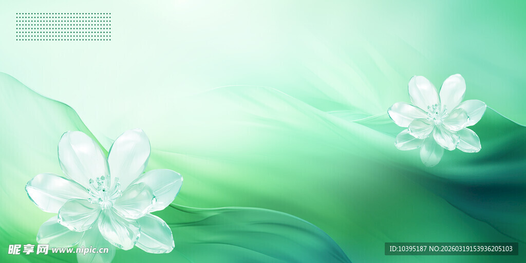 清新水墨风白色莲花图