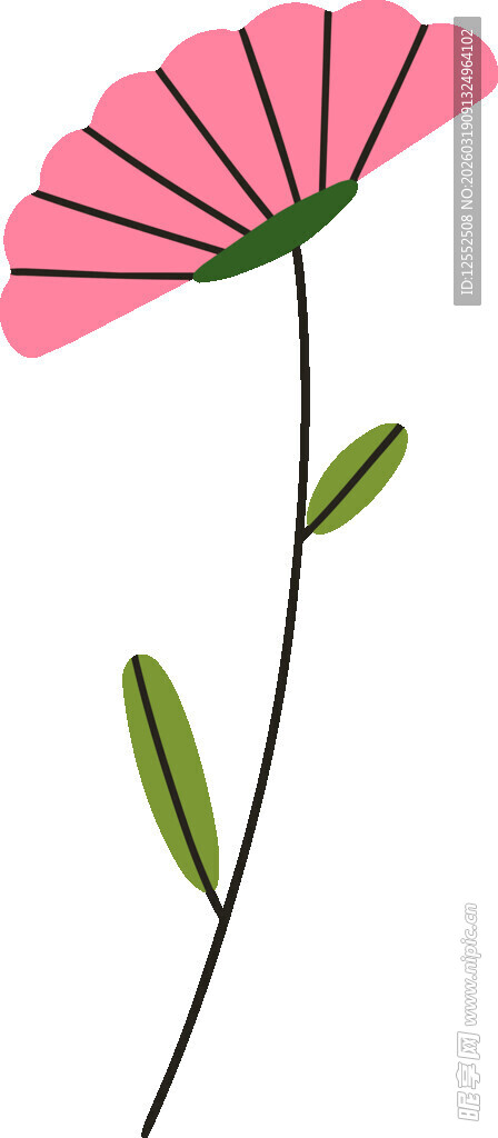 粉色简约花朵插画