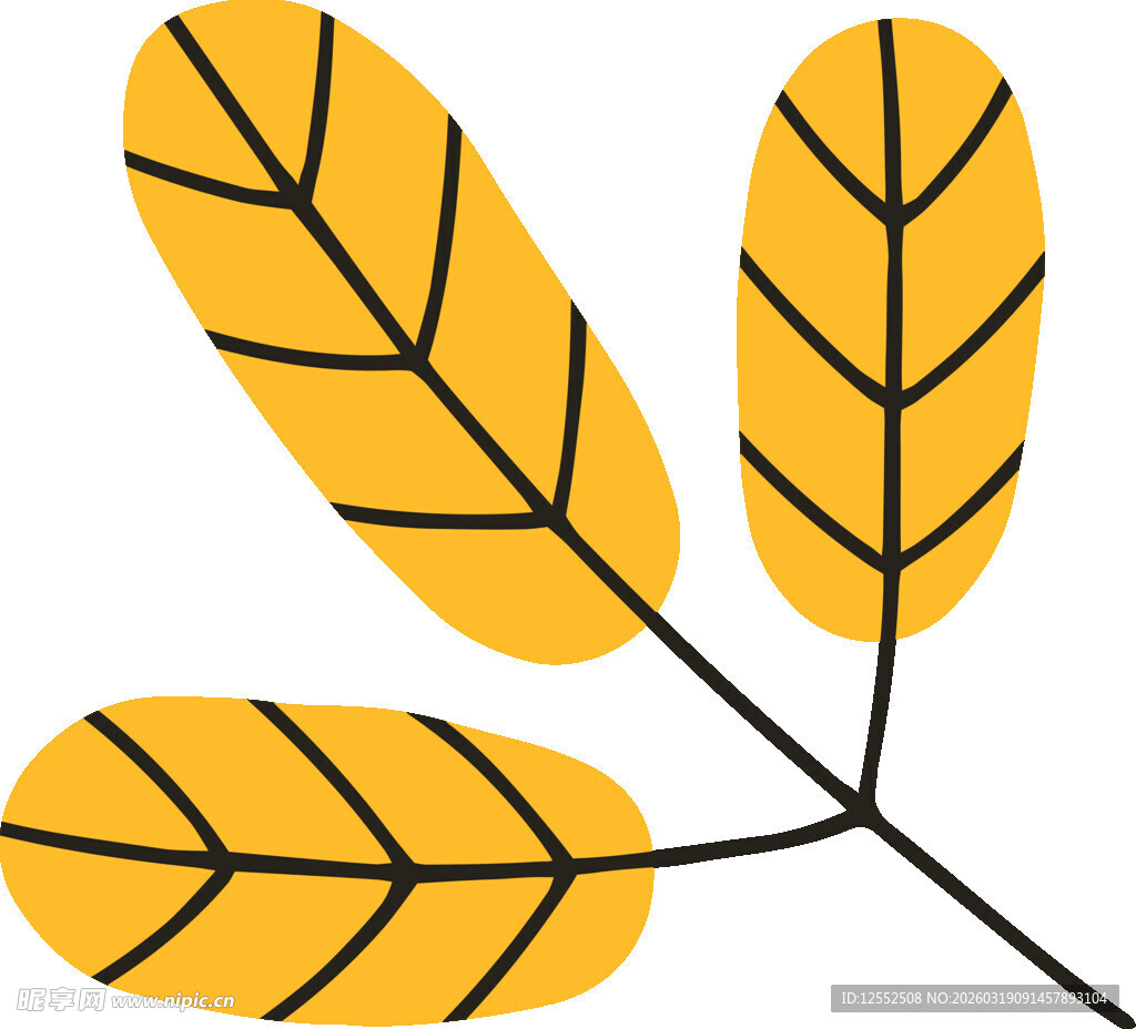 黄色叶片插画