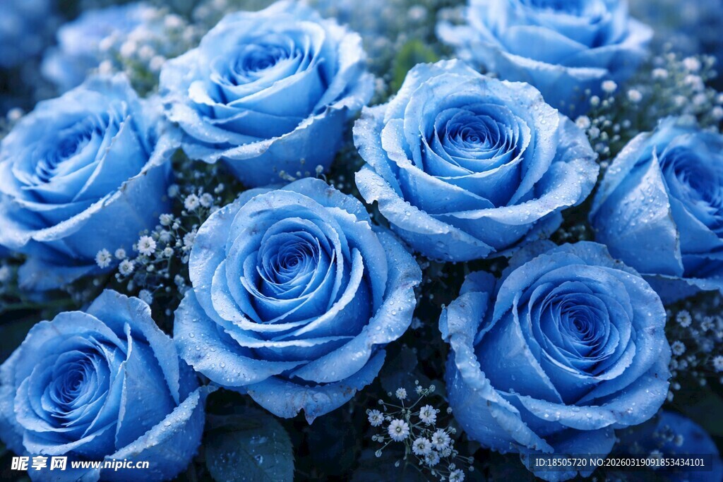蓝色玫瑰特写