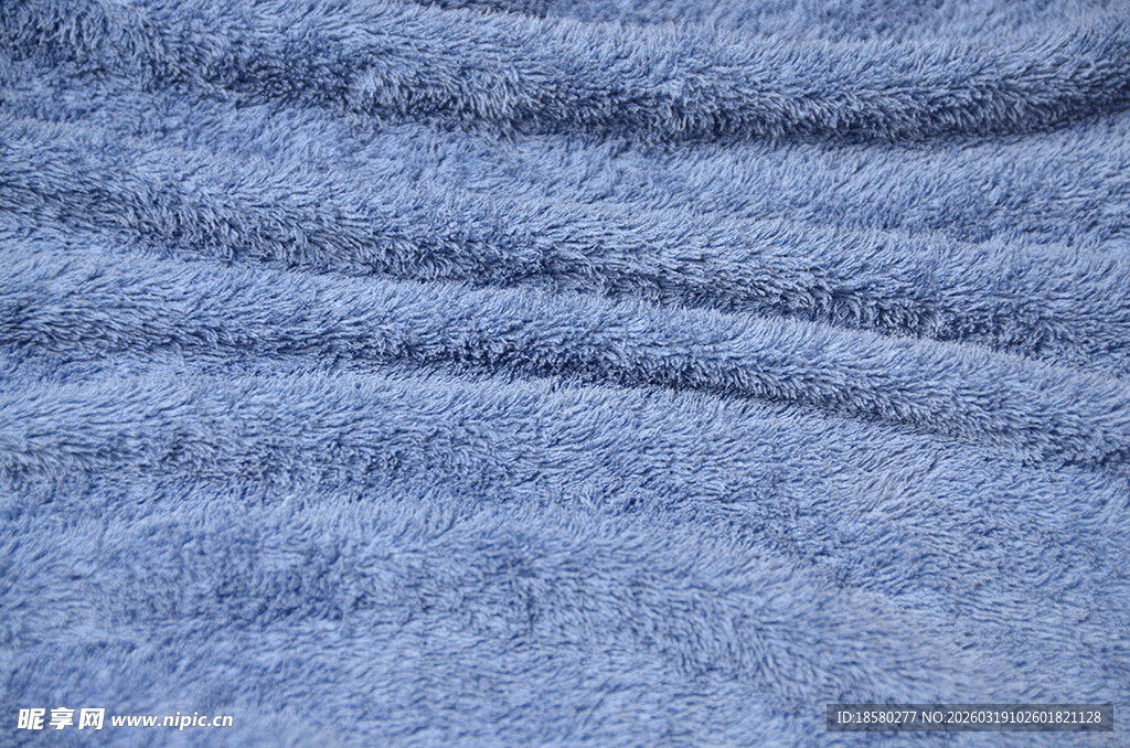 蓝色纹理布料特写