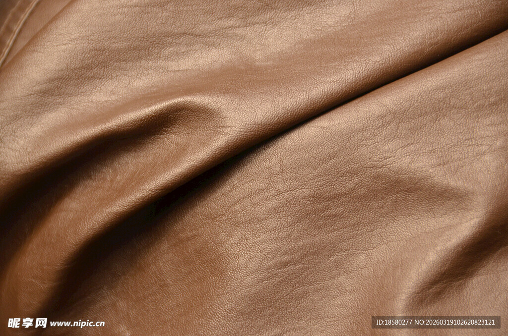 棕色褶皱皮革纹理特写
