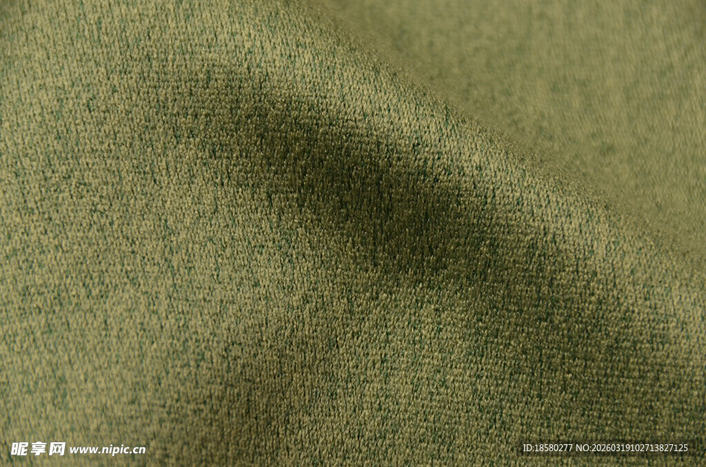 橄榄绿绒面布料纹理