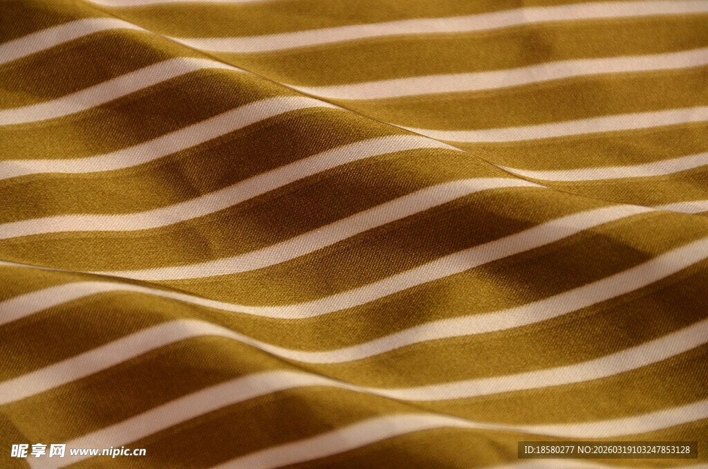 黄底白条纹褶皱布料纹理