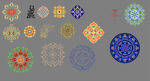 多彩几何圆形装饰图案   花纹
