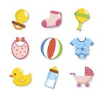 可爱婴儿用品集合