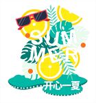 开心一夏夏日元素插画