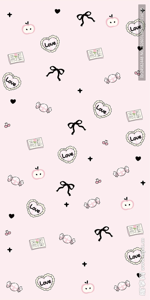 粉色底可爱动物图案背景