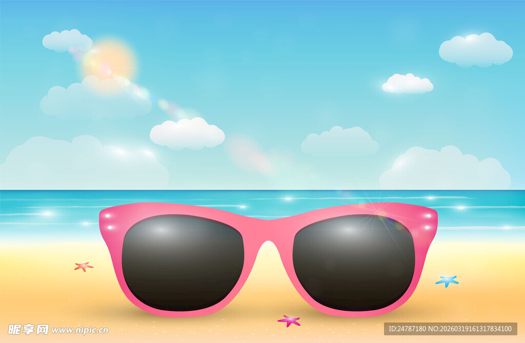 沙滩上太阳镜