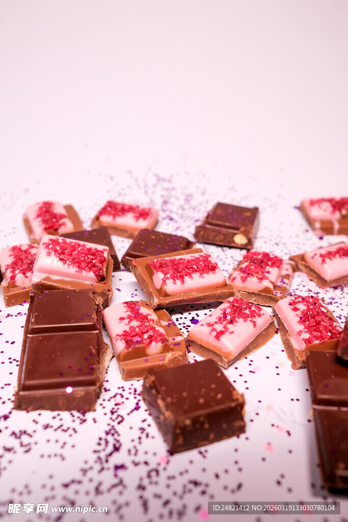 美味巧克力与糕点组合