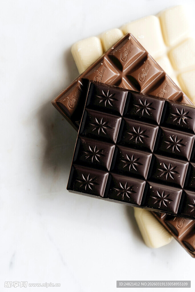 多样巧克力块展示