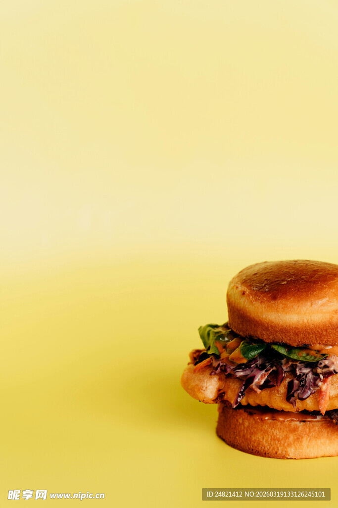 美味牛肉汉堡特写