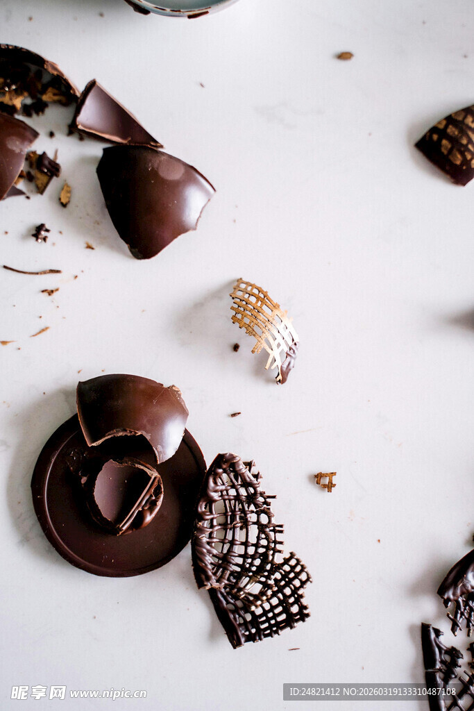 美味巧克力碎块与制品