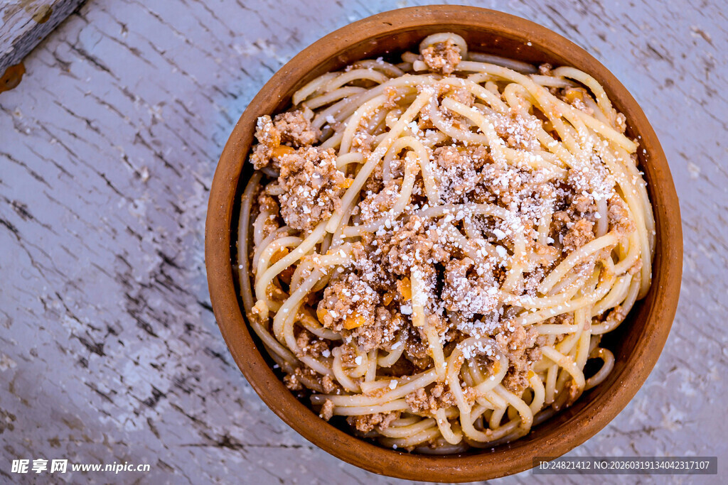 一碗美味的肉酱意大利面