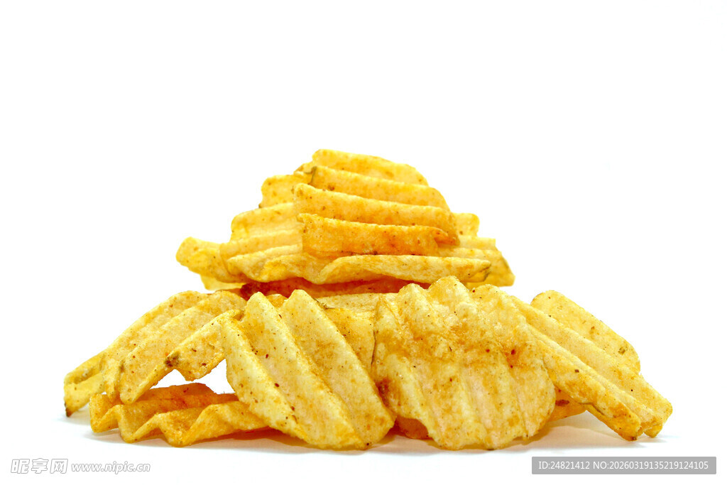 堆叠的波纹薯片