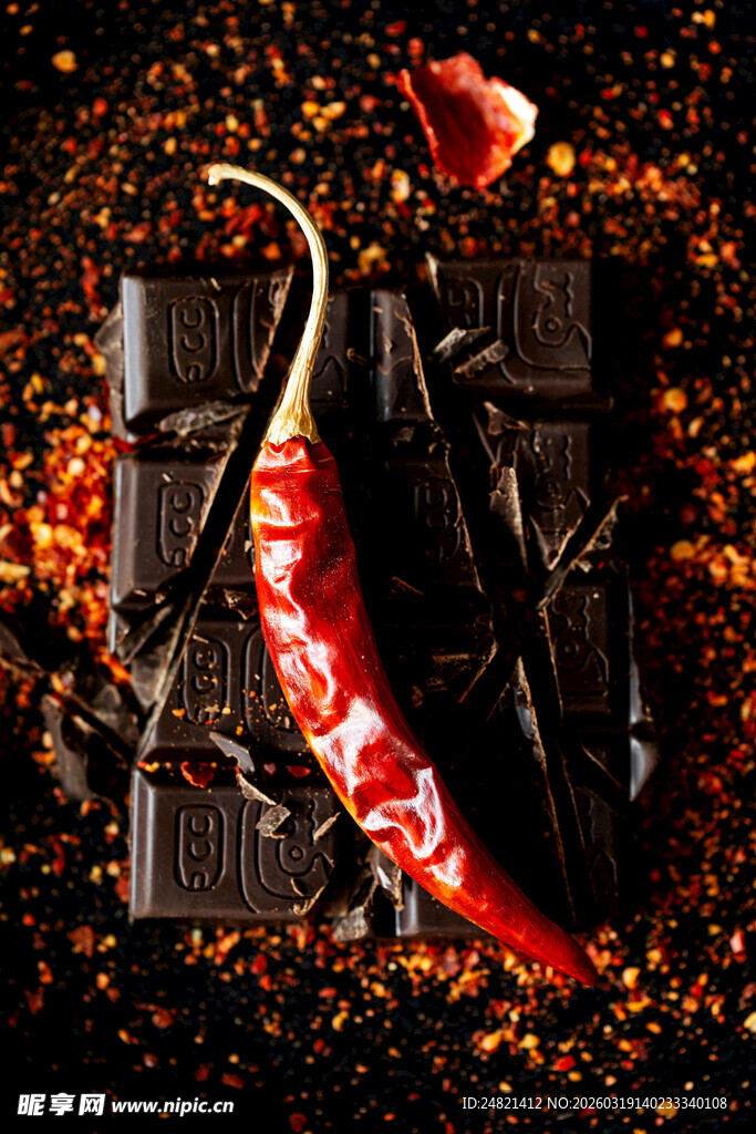 红辣椒与黑巧克力的碰撞