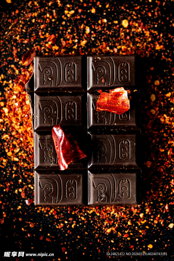 巧克力配草莓与金箔点缀