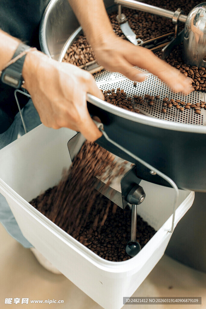 手工筛选咖啡豆场景