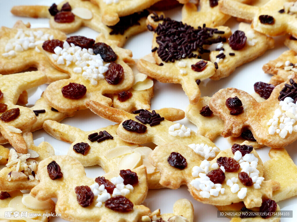 美味果干装饰曲奇饼干