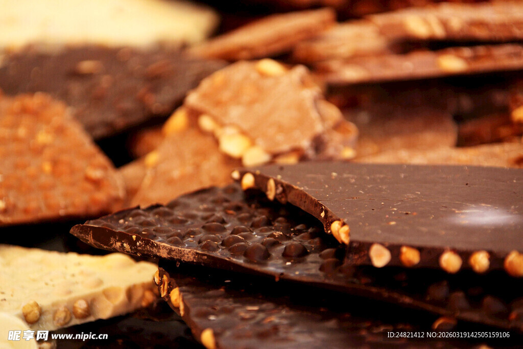 美味多样巧克力碎片