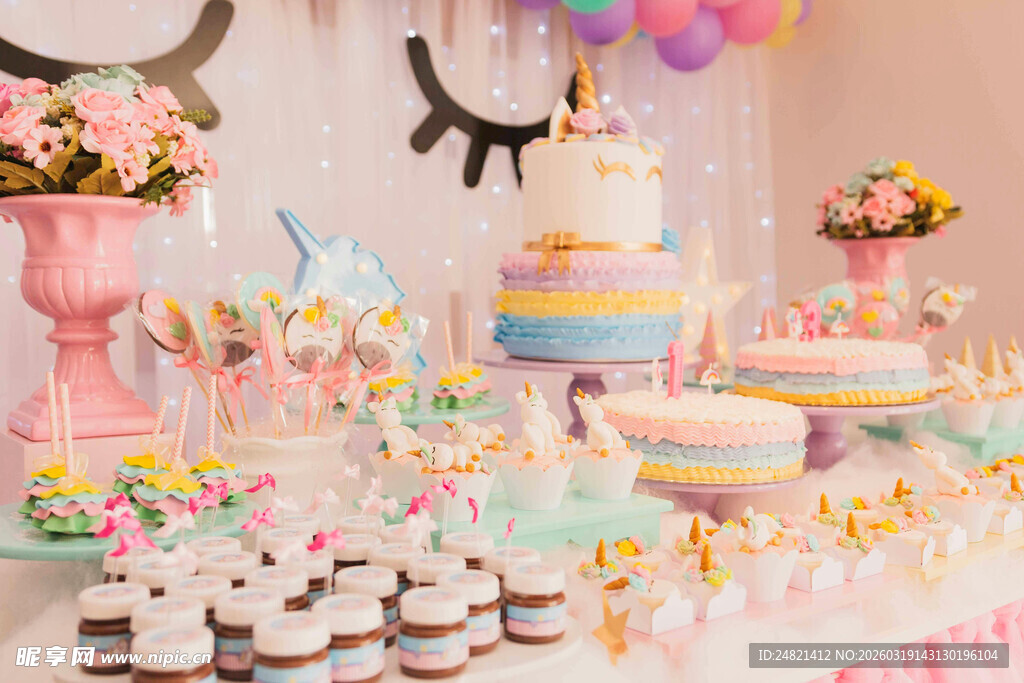 梦幻甜品桌布置