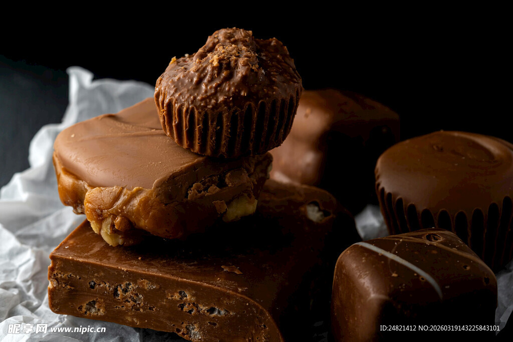 美味巧克力甜点组合