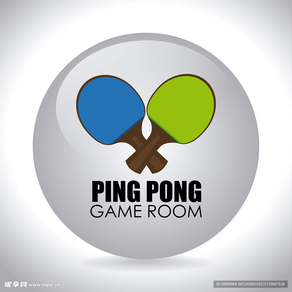 乒乓球游戏室标志设计